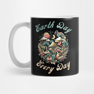 Earth Day Every Day Groovy Retro Mug